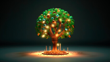 tree, realistic, green, money, generative ai