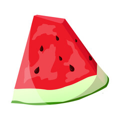Red watermelon vector illustration in flat cartoon style. Summer food concept illustration isolated on white background. watermelon. Vector illustration