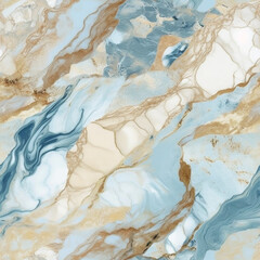 Fototapeta premium Abstract Natural Curves Intertwine On A Blue And Beige Marble Patterned Background. Brought to life through AI generation.