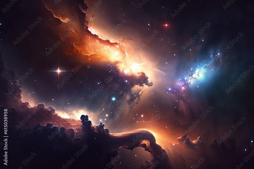 Sticker space background deep space full stars shiny beautiful. generative ai aig15.