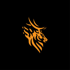 Deer fire logo design vector illustration