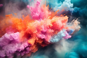 Fototapeta na wymiar Splashes of colorful oil. Generative AI