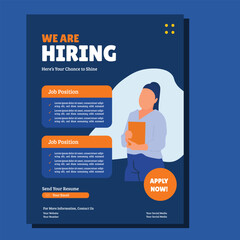 We are hiring flyer design template bundle. Hiring employee poster leaflet design bundle template