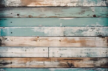 Horizontal rustic greenish pastel paint on wood plank, painted wood texture for decoration, resource interior design