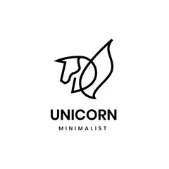 Minimalist modern unicorn logo design © ajijaelani24