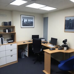 office room with a desk
