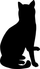 black cat silhouette cartoon cute illustration vector element