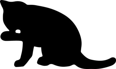 black cat silhouette cartoon cute illustration vector element