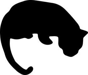 black cat silhouette cartoon cute illustration vector element