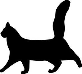 black cat silhouette cartoon cute illustration vector element