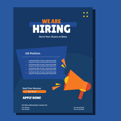 We are hiring flyer design template bundle. Hiring employee poster leaflet design bundle template