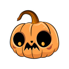 Happy halloween pumpkin on white background. Vector illustration.