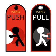 Push Pull Sign Illustration Vector Illustration.