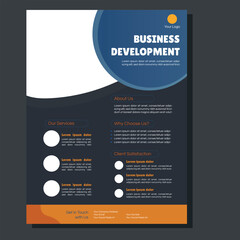 Corporate Business Flyer poster pamphlet brochure cover design layout background, two colors
scheme, vector template in A4 size - Vector