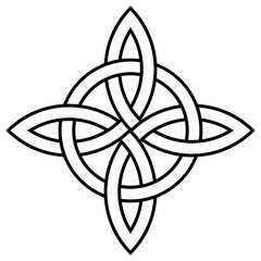 Bowen Knoten Kontur in Schwarz. Keltisches Symbol bekannt als Knoten des wahren Liebhabers. Isolierter Hintergrund.
 Der Knoten symbolisiert die wahre Liebe und Loyalität eines Mannes zu seiner Frau.