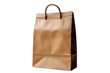 Isolated Paper Bag on Transparent Background, Ai