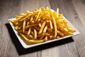 french fries on a plate, generative ai