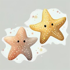 starfish, watercolor style Generative AI