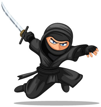 Asian ninja cartoon character