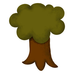 illustration of an oak tree on white bg