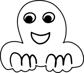 doodles halloween elements ghost ghost pumpkin vector illustration