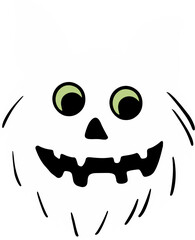 doodles halloween elements ghost ghost pumpkin vector illustration