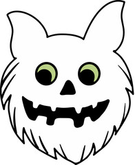 doodles halloween elements ghost ghost pumpkin vector illustration