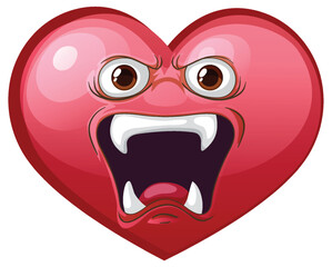 Heart shape with evil facial expression