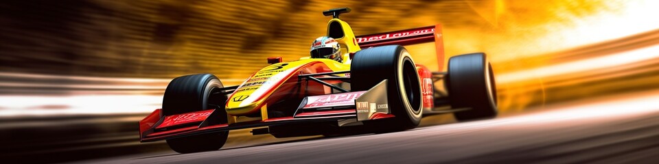 Fototapeta premium illustration,formula sports car racing on the race track,website header,generative ai