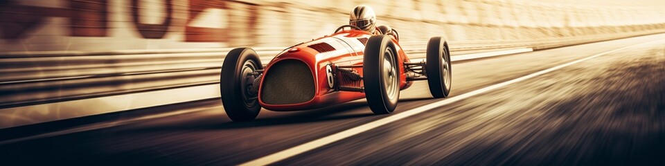 illustration,formula sports car racing on the race track,website header,generative ai