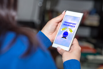 Train insurance concept on a smartphone