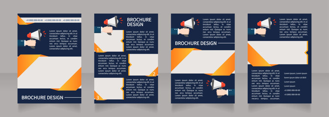 Recruiting tools and strategies blank brochure layout design. Vertical poster template set with empty copy space for text. Premade corporate reports collection. Editable flyer 4 paper pages