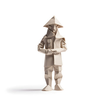 3d Paperman isolated on white background