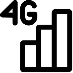 Signal 4G Related Vector Line Icon Simple. Editable stroke. 32 pixel