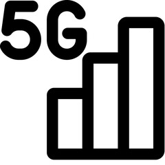 Signal 5G Related Vector Line Icon Simple. Editable stroke. 32 pixel