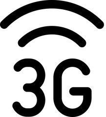 Naklejka premium Cellular Netwok 3G Related Vector Line Icon Simple. Editable stroke. 32 pixel