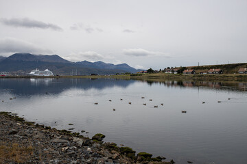 Encerrada Bay is the most internal and oriented sector of Ushuaia Oshovia in the Argentine Beagle Channel