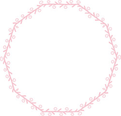 Decagon Shape Spiral Frame Leaf Flower frame laurel wreath floral vector pink pastel decoration leaves botanical borders border framing pressed flowers background wedding valentine anniversary congrat
