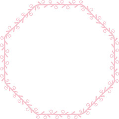 Octagon Shape Spiral Frame Leaf Flower frame laurel wreath floral vector pink pastel decoration leaves botanical borders border framing pressed flowers background wedding valentine anniversary congrat