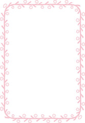Rectangle Shape Spiral Frame Leaf Flower frame laurel wreath floral vector pink pastel decoration leaves botanical borders border framing pressed flowers background wedding valentine anniversary 