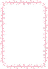 Rectangle Shape Spiral Frame Leaf Flower frame laurel wreath floral vector pink pastel decoration leaves botanical borders border framing pressed flowers background wedding valentine anniversary 