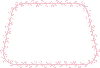 Trapezoid Shape Spiral Frame Leaf Flower frame laurel wreath floral vector pink pastel decoration leaves botanical borders border framing pressed flowers background wedding valentine anniversary 