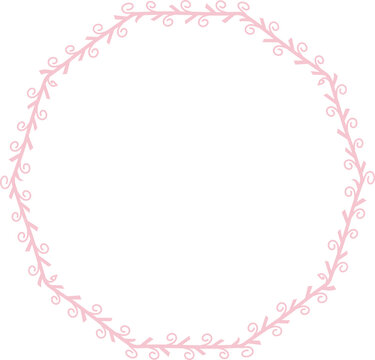 Decagon Shape Spiral Frame Leaf Flower frame laurel wreath floral vector pink pastel decoration leaves botanical borders border framing pressed flowers background wedding valentine anniversary congrat