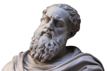 Rolgordijnen Illustration of the sculpture of Plato. The Greek philosopher. Plato is a central figure in the history of Ancient Greek philosophy. © TungYueh