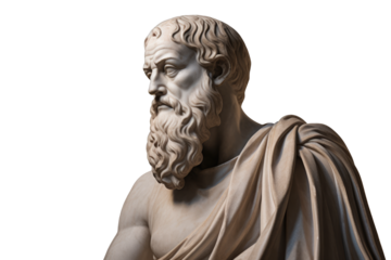 Illustration of the sculpture of Plato. The Greek philosopher. Plato is a central figure in the history of Ancient Greek philosophy.