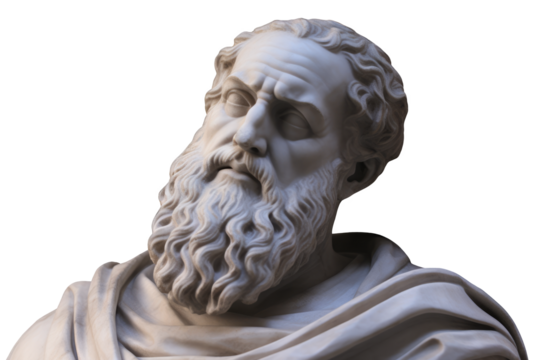 Illustration of the sculpture of Plato. The Greek philosopher. Plato is a central figure in the history of Ancient Greek philosophy.