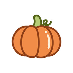 Cute pumpkin icon logo vector illustration. Suitable for icons, logos, illustrations, stickers, books, covers, etc.