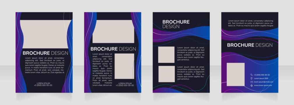Digital medicine promotion blank brochure design. Template set with copy space for text. Premade corporate reports collection. Editable 4 paper pages. Nunito Bold, ExtraLight, Light fonts used