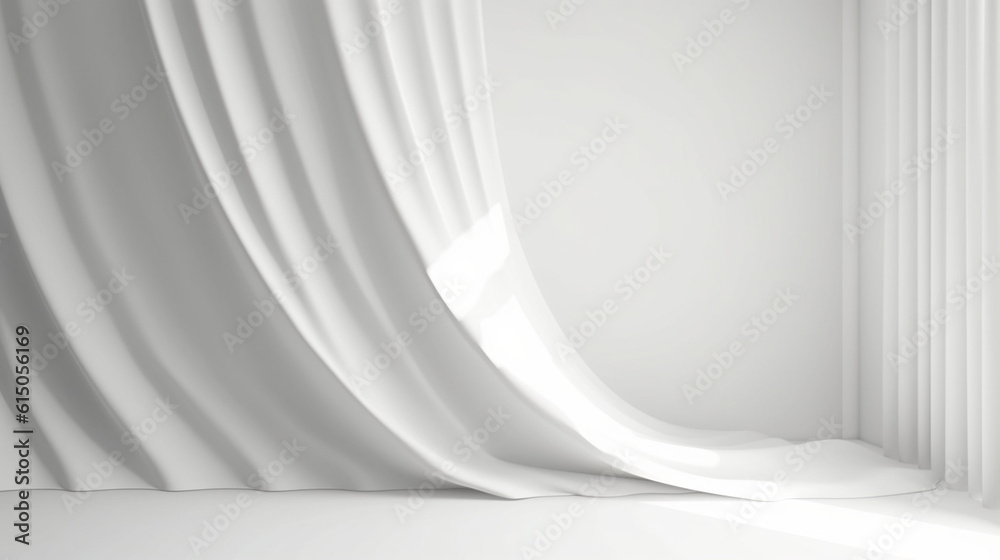 Poster white background abstract with shadow and light. product display podium generative ai.