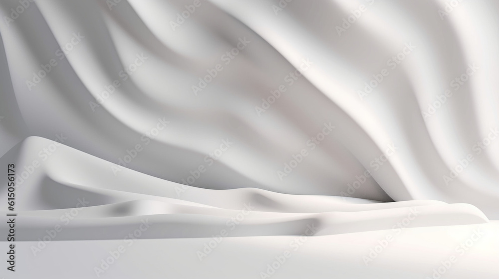 Poster white background abstract with shadow and light. product display podium generative ai.